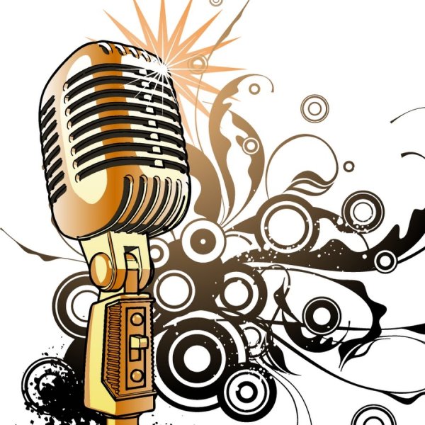 Ретро микрофон рисунок