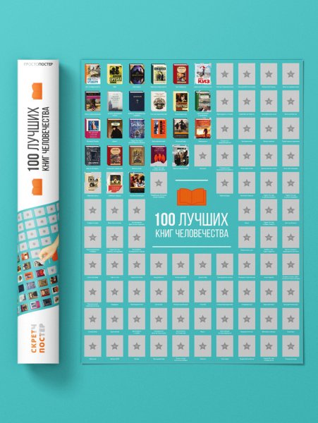 Скретч-плакат «100 книг»