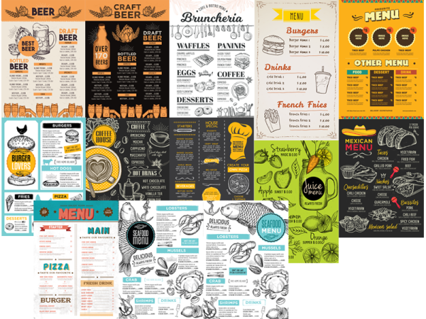 Меню вывеска для кофейни