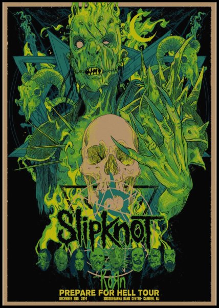 Плакат слипкнот с распятием