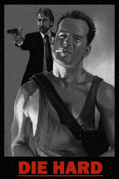 Брюс Уиллис с плакатом