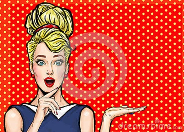 Пин ап удивленная девушка