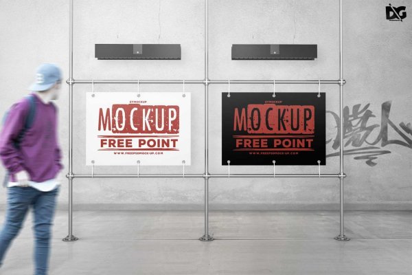 Мокап Постер в метро