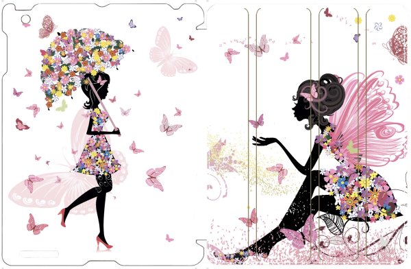 Стая ворон на белом фоне