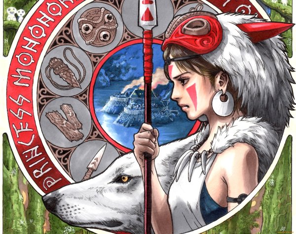 Принцесса Мононоке надпись