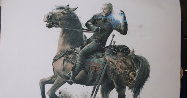 Геральт на плотве Ведьмак 3 арт