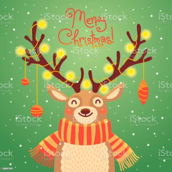 Шарф с оленями