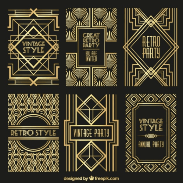 Стиль Гэтсби арт деко плакат