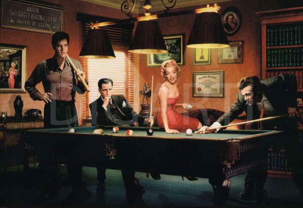 Элвис Пресли и Мэрилин Монро бильярд