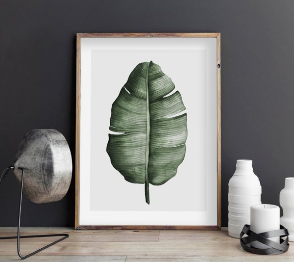 Постеры листья в интерьере