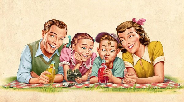 Плакат с изображением семьи