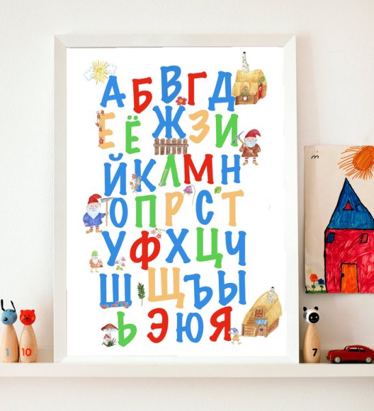 Алфавит плакат на стену
