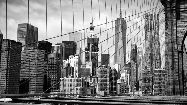 Нью-Йорк Манхеттен в черно белом