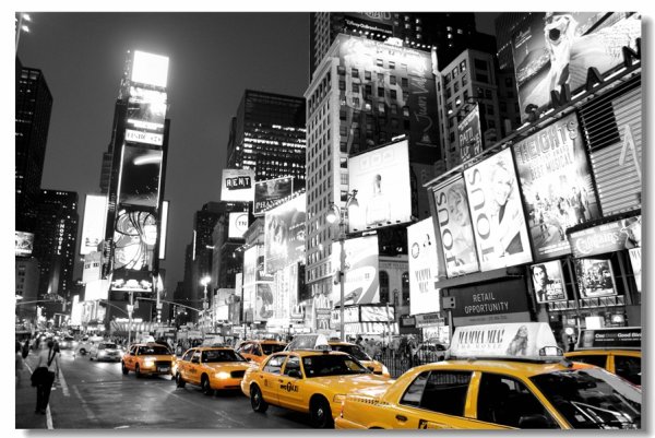Нью-Йорк Таймс сквер черно белый