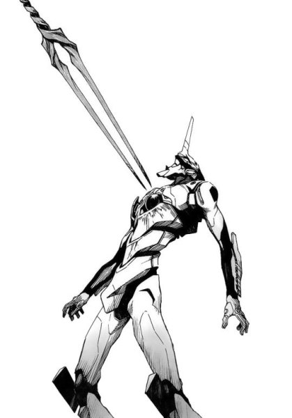 Рей Евангелион чёрно белое