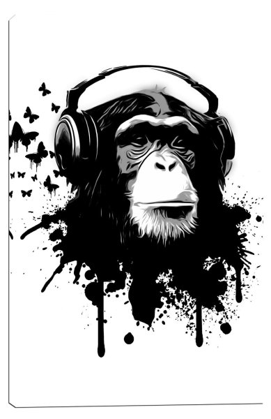 Обезьяна с наушниками