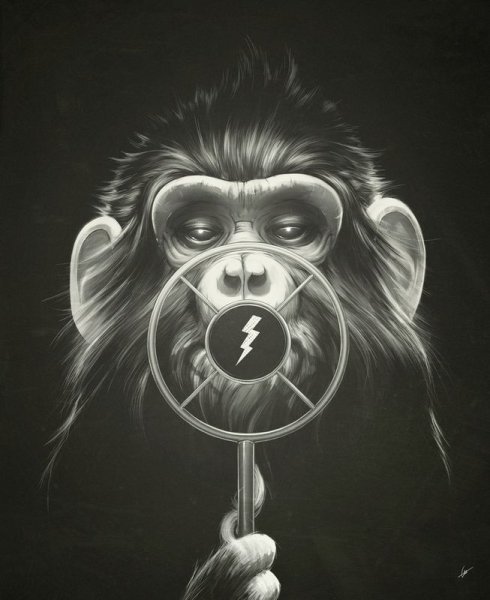 Картина три обезьяны в кепках