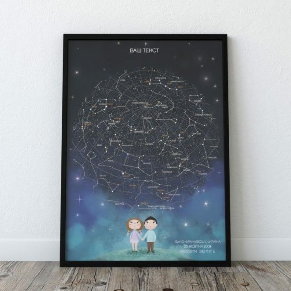 Подарок звездное небо в рамке