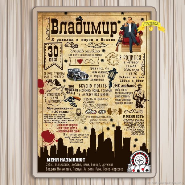 Плакат в стиле гангстеров