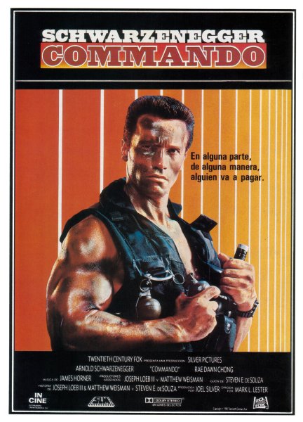 Schwarzenegger Commando плакаты 90