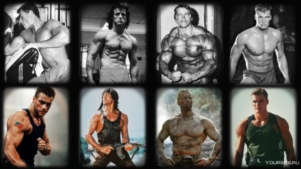 Сталлоне и Арнольд бодибилдинг