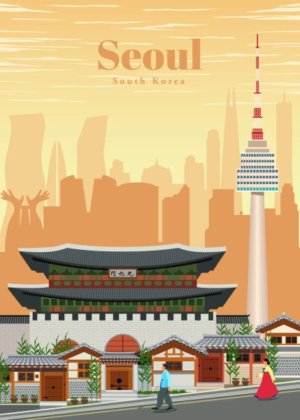 Сеул рисунок