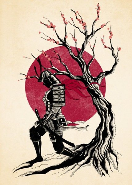 Японские плакаты Самурай