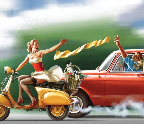 Постер Веспа ретро