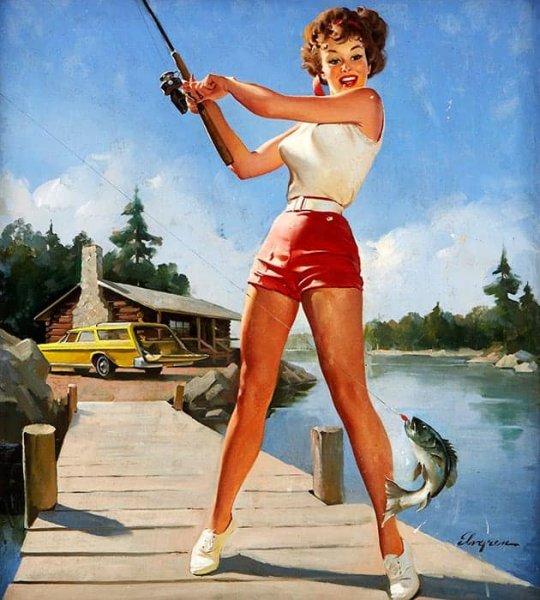 Gil Elvgren девушка на кухне