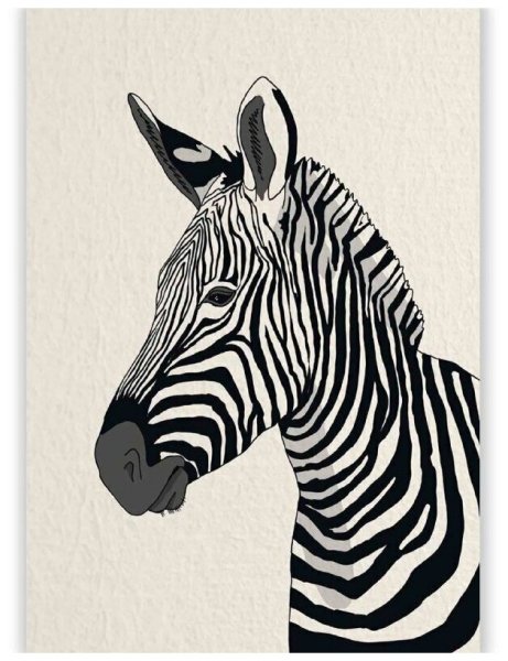 Картина Зебра черно белая в интерьере