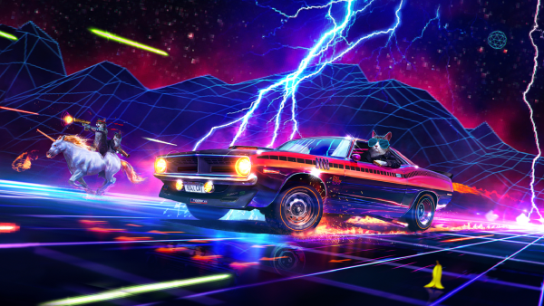 Retro Wave Делориан