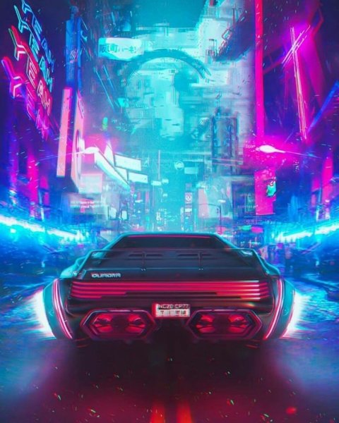 Cyberpunk 2077 неон 4к