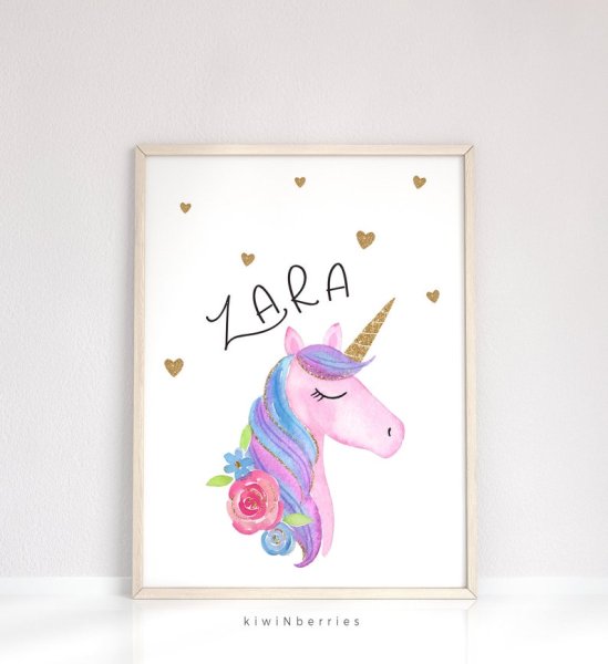 Единорожка акварель