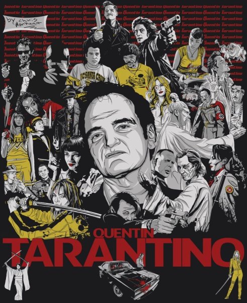 Постер персонажей фильмов Квентина Тарантино