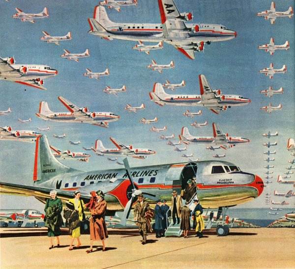 Постер самолет ретро