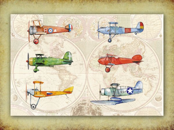 Винтажные плакаты с самолётами