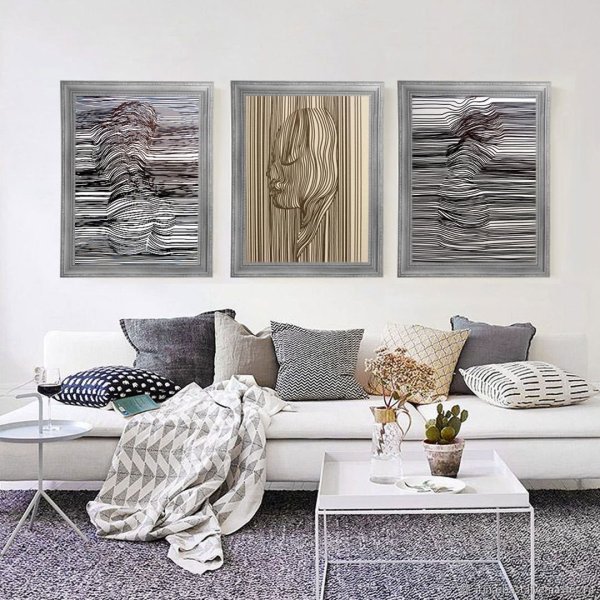 Картина черно-белая для интерьера гостиной