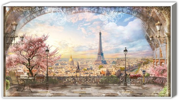 Фреска Париж Эйфелева башня