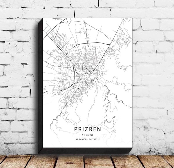 Постеры карта города для интерьера