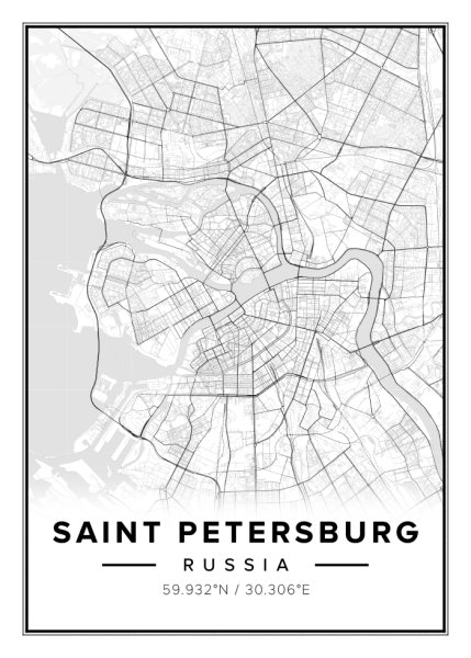 Постер карта города Рим