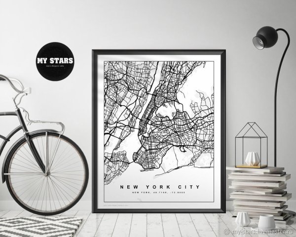 Карты городов мира постеры