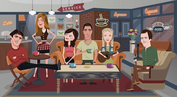 Сериал друзья иллюстрации