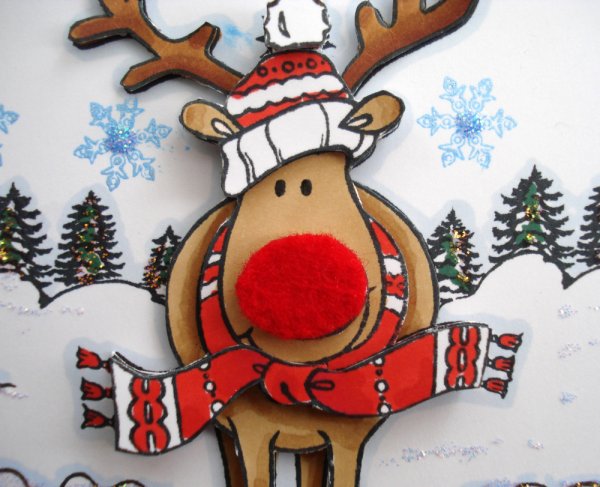 Новогодний олень рисунок