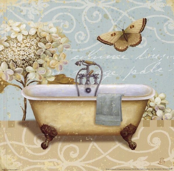 Винтажная картина ванна