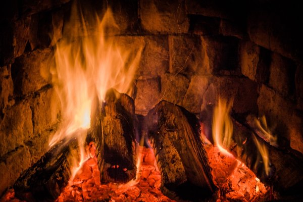 Огонь в камине 3д