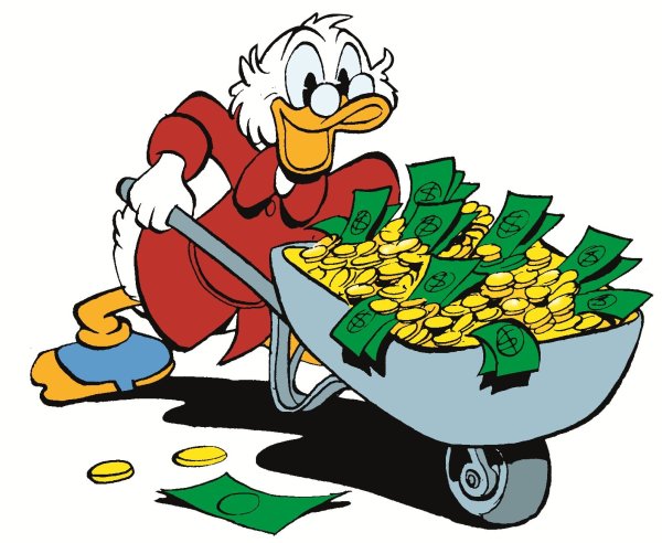 Скрудж макдак купается в деньгах