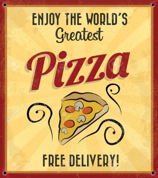 Пицца Постер ретро
