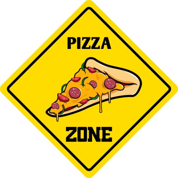 Прикольный. Знак пицца