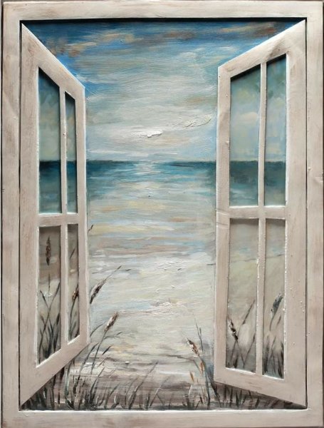 Окно на море живопись