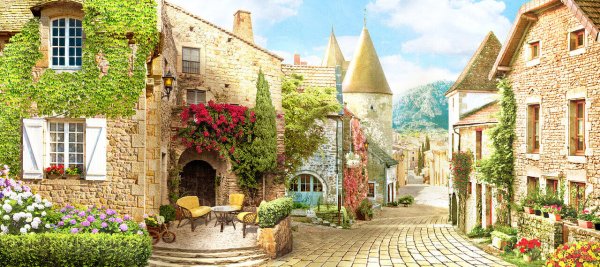 Фреска панно итальянские улочки